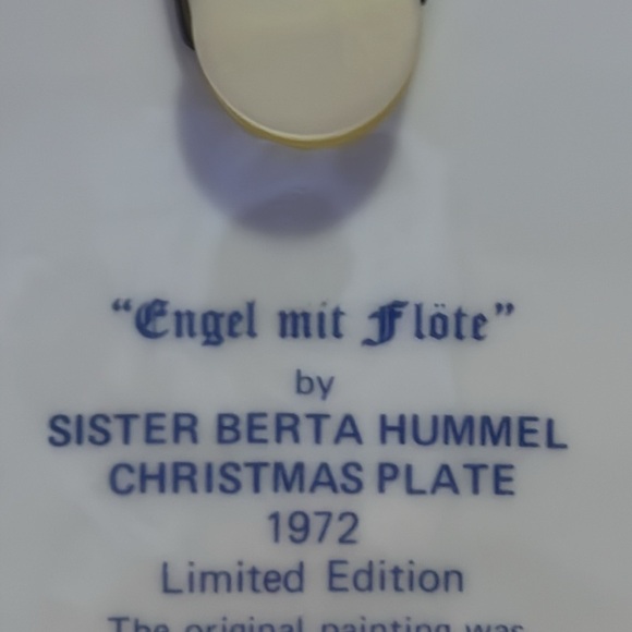Hummel Christmas Plate Angel With Flute 1972 - Picture 4 of 5